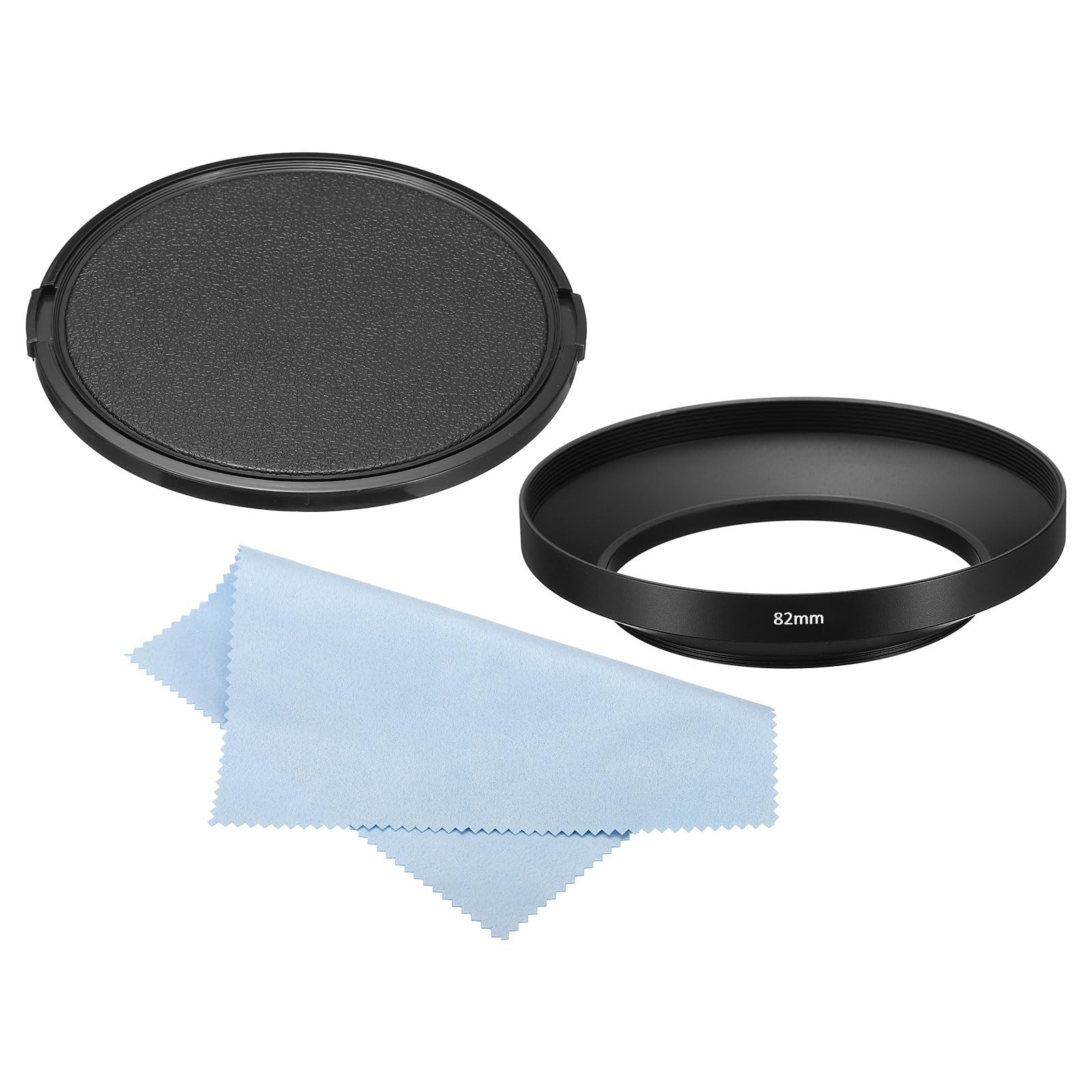 PATIKIL 82mm Lens Hood, Wide Angle Matte Surface Anti-reflective Inside Hood with Cap and Cleaning Cloth for Camera Lens, Black for Nikon, for Fujifilm, for Pentax, for Leica