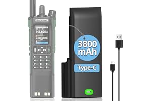 BAOFENG DM32 Radio Battery 3800mAh Battery for baofeng UV-32 DM-32 UV32 Walkie Talkies with USB-C Charger BC-32UV for Two Way Radio
