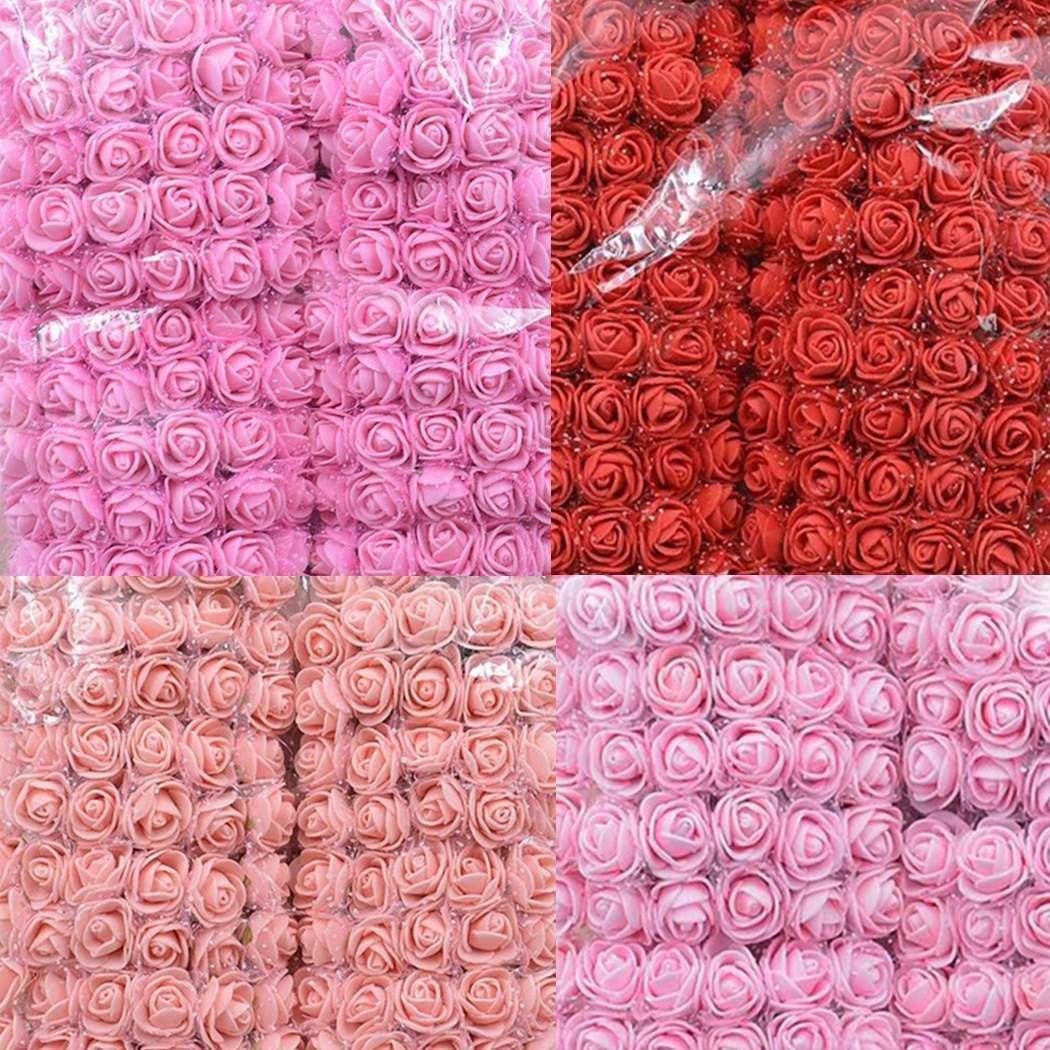 kaimus Flores Artificiales de la Espuma del PE Fake Rose Bouquet DIY Wedding Party Home Decoration Guirnaldas