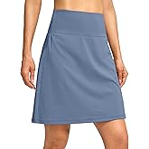 G Gradual 19" Skorts for Woman Knee Length Golf Skirt Long Athletic Tennis Skorts for Women Dressy Casual with Shorts Pockets