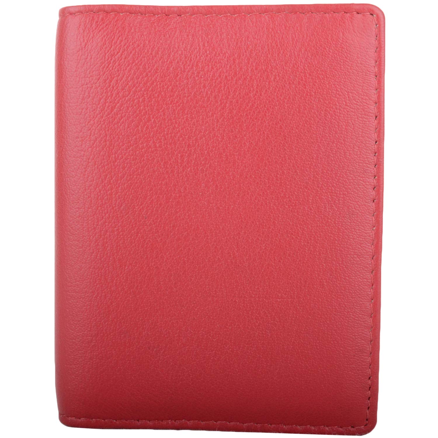 Valita Mens/Womens Genuine Leather RFID Protected Bi-Fold Credit Card/Travel Card Holder - Red