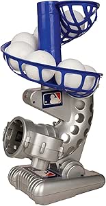 Franklin Sports MLB Electronic Baseball Pitching Machine – Height Adjustable – Ball Pitches Every 7 Seconds – Includes 6 Plastic Baseballs