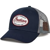 Indian Motorcycle Men's Script Patch Trucker Hat, Blue - 2861678, Blue