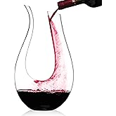 Galashield Wine Decanter, 100% Hand Blown Lead-free Crystal Glass Red Wine Carafe U Shape Wine Aerator