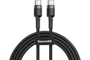 Cabo de 2 metros de Nylon BASEUS Turbo tipo C P/tipo C 60wats 3amp Cor Preto (2M - USB-C P/USB-C)