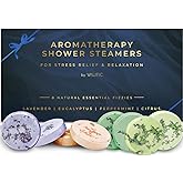 Valitic Aromatherapy Shower Steamers for Stress Relief and Relaxation - Gifts for Women Mom Birthday 8 Natural Essential Fizzies Shower Bombs - 4 Scents - Lavender, Eucalyptus, Citrus, and Peppermint