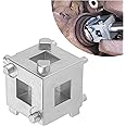 Cube Brake Caliper Compression Tool,Steel Brake Caliper Tool Car Rear Disc Brake Piston Tool,Universal Car Accessories Brake Piston Tool Adaptor Fits 3/8" Square Driver