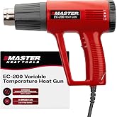 Master Appliance EC-200 Variable Temperature Heat Gun, Hot Air Gun, 120V, 10 Amps, 1200W, for shrink wrap, wire connectors, shrink tubing, crafts, stripping paint