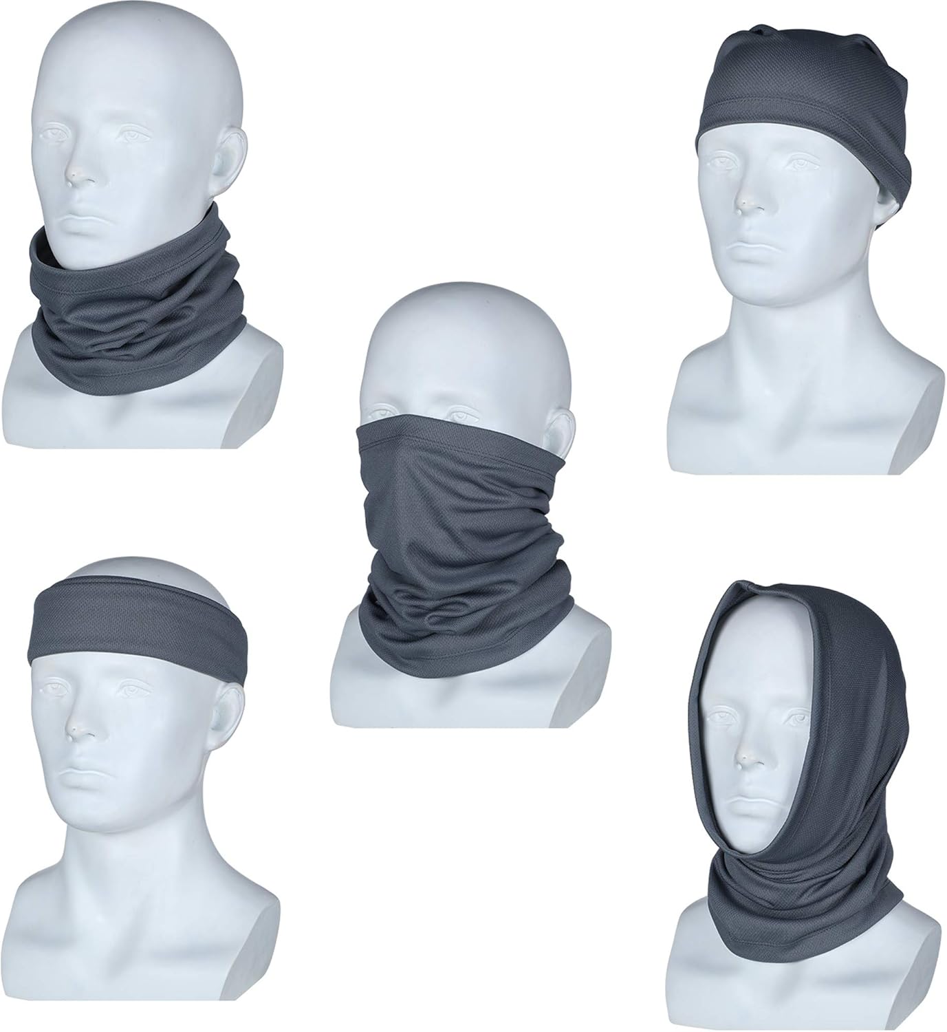 6 Pieces Summer Face Cover UV Protection Neck Gaiter Scarf Sunscreen Breathable Bandana: Clothing