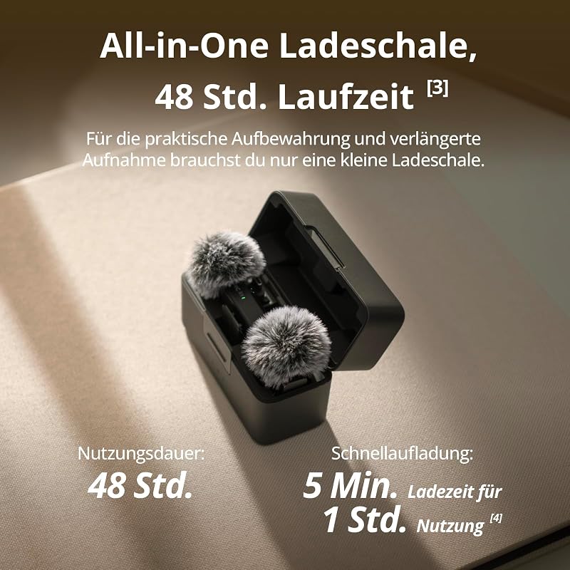 Mic Mini (2 Sender + 1 Empf. + Ladesch.), Ultraleicht, Detailr. Audio