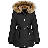 UMIPUBO Womens Winter Coat Puffer Jackets Fleece Lined Parka Warm Thicken Coat Trendy Overcoat With Pockets and Fur Hood