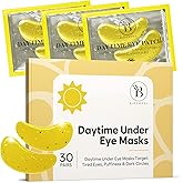 BLOOMORA Daytime Under Eye Patches for Puffy Eyes and Dark Circles, Gel Eye Masks with Caffeine, Collagen & Vitamin C, Deeply Moisturizing, Bachelorette Party Favors, Anti Wrinkle Patches (30 Pairs)