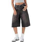 EMMIOL Women Jean Jorts Baggy Loose Fit Jean Shorts 2026 Summer Trendy Wide Leg Long Denim Shorts Y2K Clothes