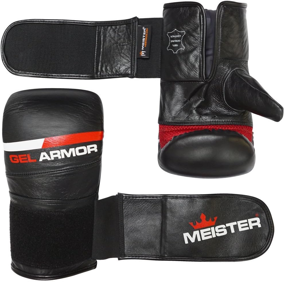 Meister Gel Armor Full-Grain Cowhide Leather Bag Mitts w/Wrist Support (12oz - 16oz) : Sports & Outdoors