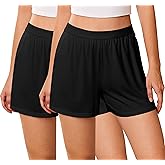 Ekouaer Womens 2 Pack Pajama Shorts 2026 Comfy Elastic Waist Sleep Shorts Bamboo Viscose Soft Pj Bottoms with Pockets