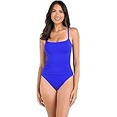 La Blanca Women's One Piece Swimsuit Island Goddess Shirred Side Women's Bathing Suit