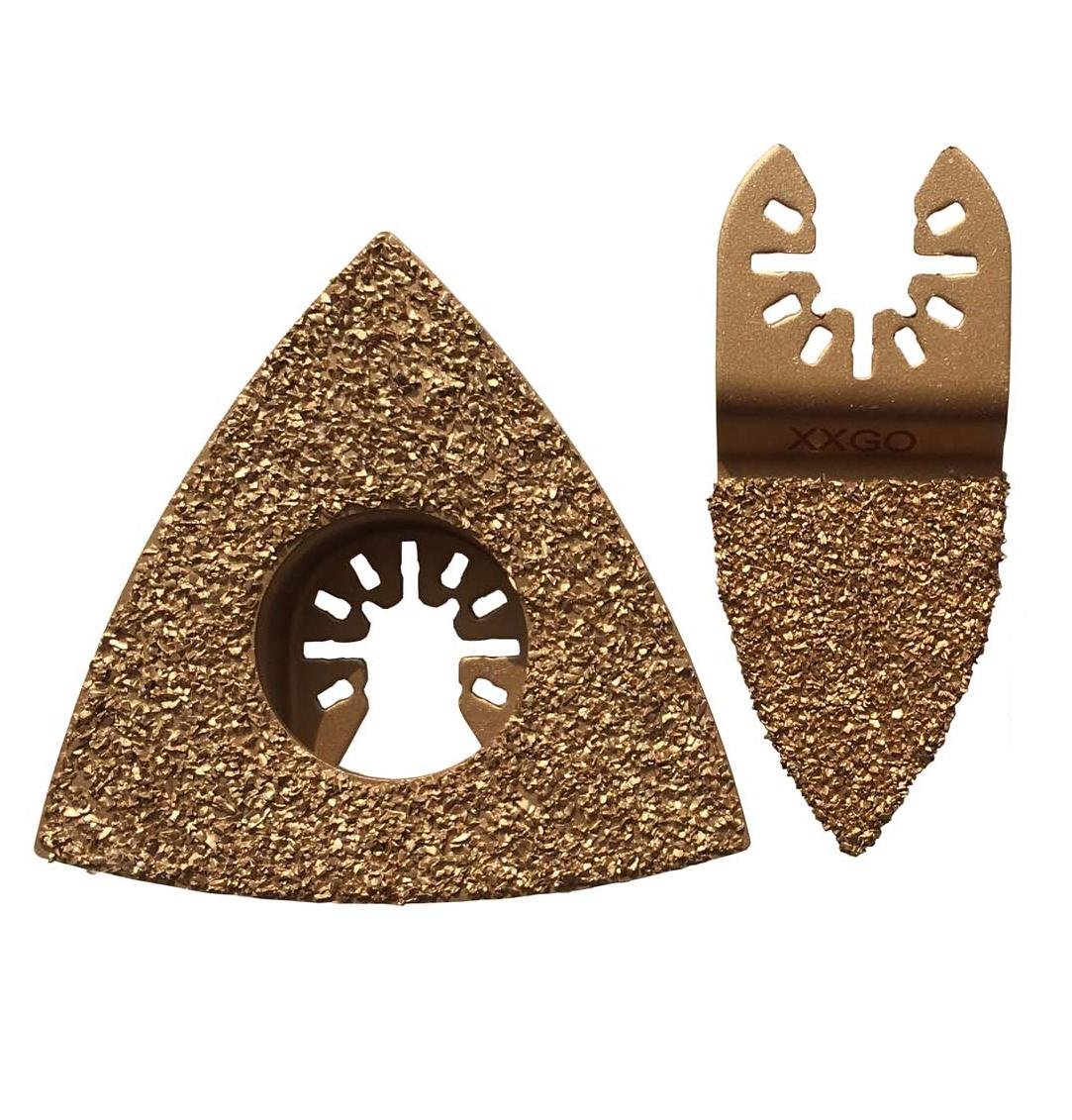 XXGO 2 Pcs Carbide Triangle Finger Oscillating Tool Blades Universal