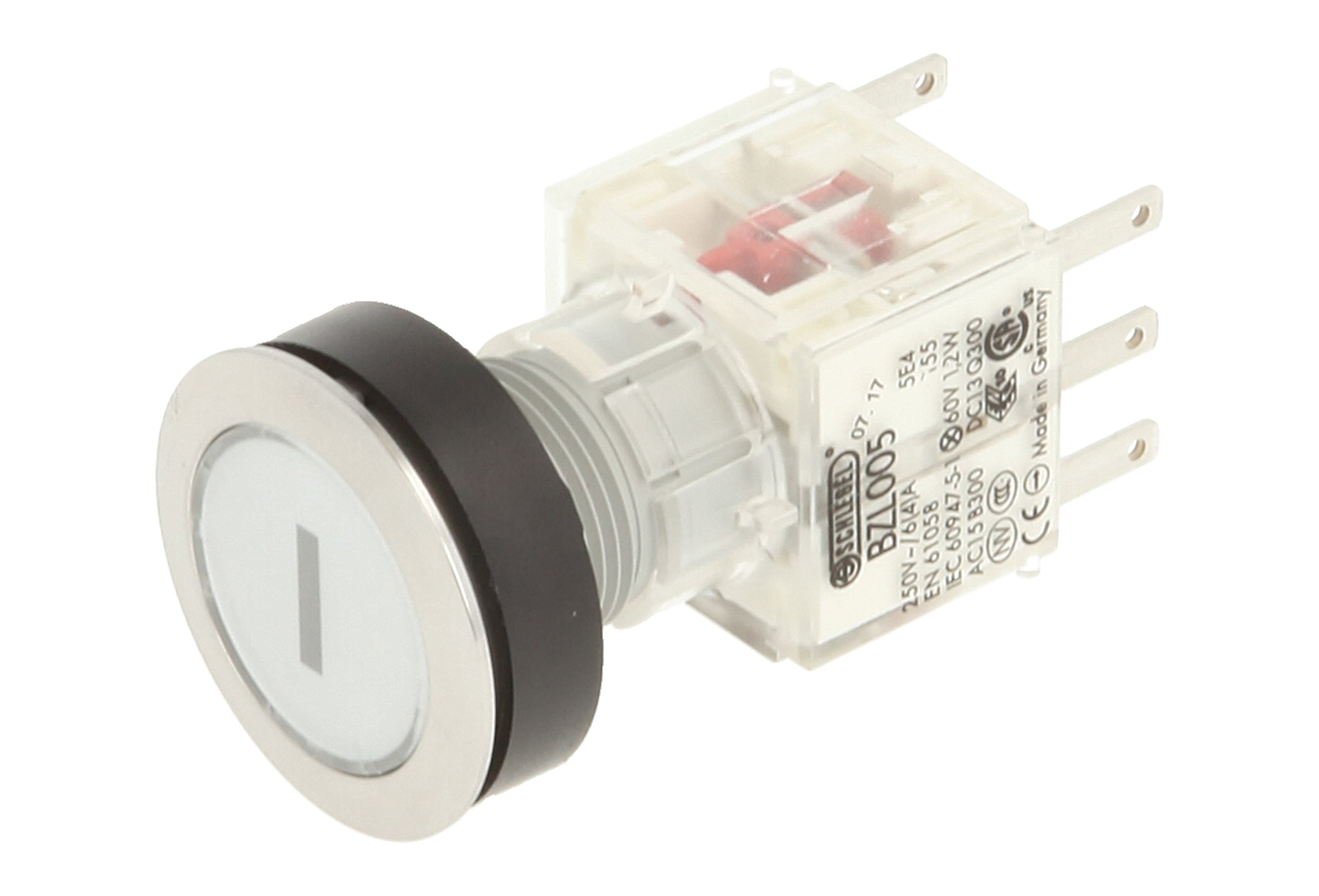 Club 23.000.610 Button Push Button Stainless Steel Cap Bezeichungs Child I 24 V LED Illuminated Push Button Contact Encoder 2 Opener, Clear (Pack of 2)