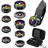 (Newest) Phone Camera Lens, 9 in 1 Lens Kit, Zoom Lens, 0.36X Wide Angle Lens + 0.63X Wide Lens + 15X Macro Lens + 20X Macro 