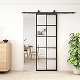 JUBEST DIY Glass Sliding Barn Door - 30in x 84in