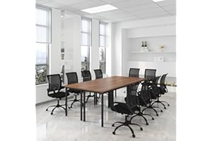 Bonzy Home 8ft Conference Tables Chair Set, 94.4"x47.2"x29.5" Table & 10pcs Chairs, Office Computer Desk and Chair Set for Meeting Room Office Furniture Set for 10 People