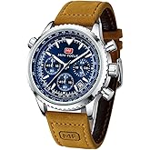 AIMES Mens Watches for Men Casual Chronograph Waterproof Sport Military Watch Analog Quartz Movement Stylish Luxury Dress Wrist Watch Elegant Gift Watch for Men