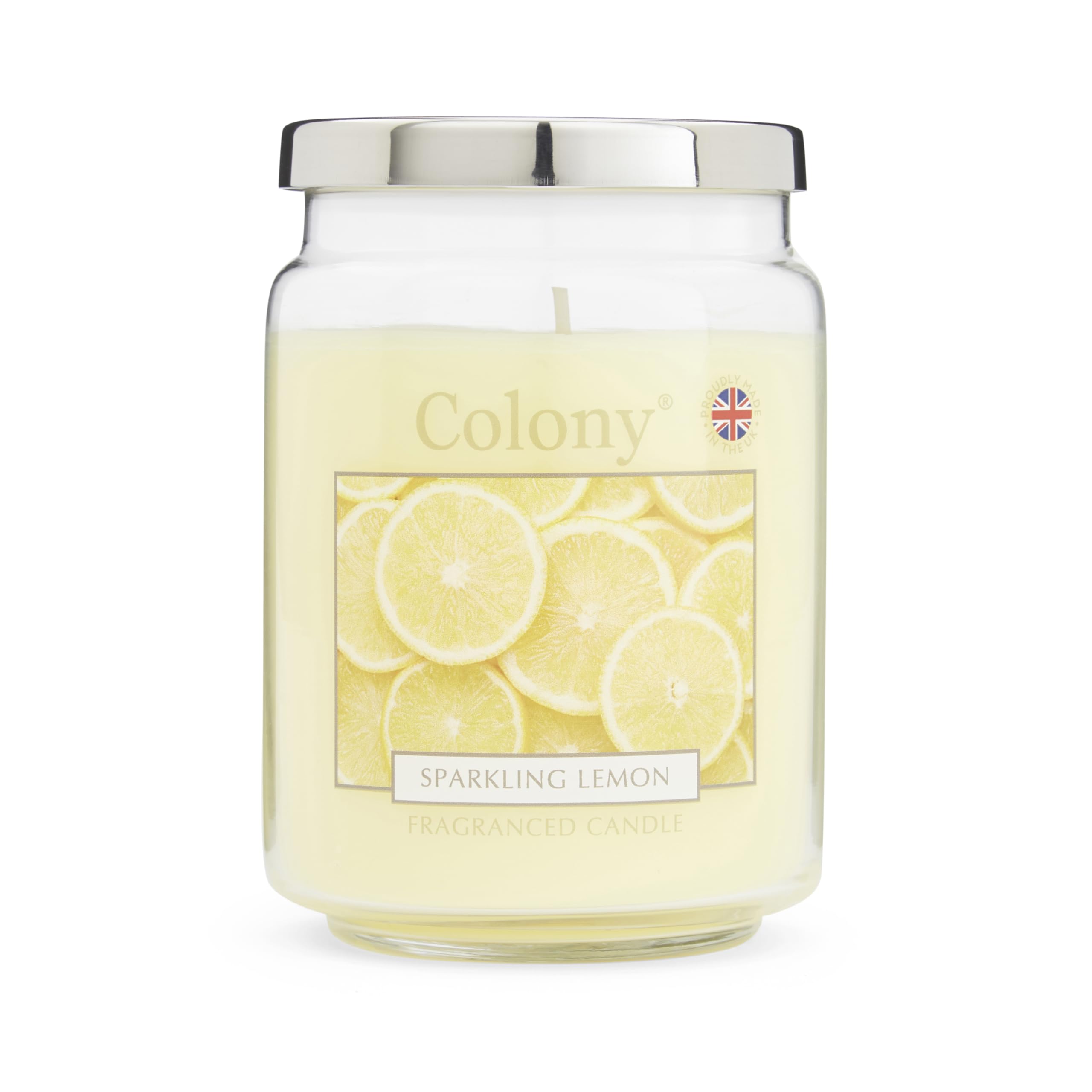 Colony Sparkling Lemon Large Candle, 100hrs, Yellow