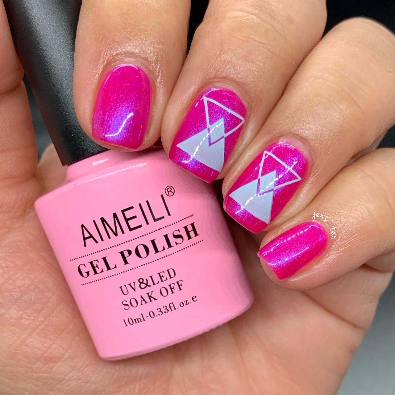 AIMEILI Red Gel Nail Polish Shimmer Soak Off UV LED Gel Varnish - Tutti Fruiti (002) 10ml, GP002, 10 ml (Pack of 1) - Image 4