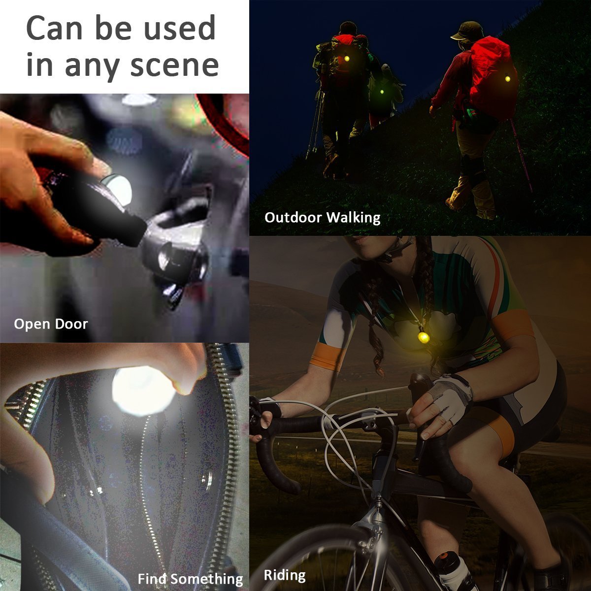 Clip-On Pet, Dog Collar LED Light - Dog Lights for Collars, Waterproof Safety Lights of Dogs and Cats for Night Walking, Included Extra Replacement Batteries, Gifts for Pets (6 Pcs)