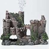 PTFJZ Aquarium Decorations- Castle Fish Tank Bubbler Decorations for Aquatic Pets to Breed Play and Rest Fish Decorations for Tank