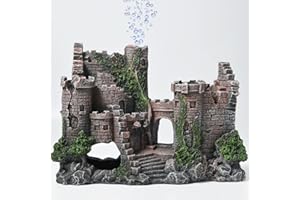 PTFJZ Aquarium Decorations- Castle Fish Tank Bubbler Decorations for Aquatic Pets to Breed Play and Rest Fish Decorations for Tank