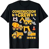 Construction Crew Worker Excavator Shirt Toddler Boys Girls T-Shirt