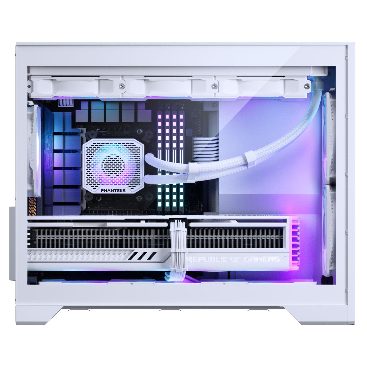 Phanteks XT M3 Mini-Tower PC-Gehäuse Weiß – Kompaktes Micro-ATX Case mit Tempered Glass, Unterstützung für 360-mm-Radiator & 430-mm-Grafikkarten – mit 3X 120mm RGB Lüftern 9