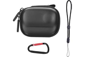 Flymile Small Carrying Case for Insta360 GO 3/GO 3S, PU Hard Shell Lens Cover Protection Storage Bag,Mini Travel Portable Bag with Carabiner&Wrist Strap Action Camera Accessories(Black)