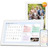 15.6" Smart Digital Calendar, Family Hub Planner (White) | No Subscription, Calendar Sync, Meal Planner, Photo &amp; Video Display, Touch Screen, Wall &amp; Desk Mount for Family Organization