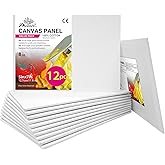 PHOENIX Small Painting Canvas Panels 5x7 Inch, 12 Value Pack - 8 Oz Triple Primed 100% Cotton Acid Free Canvas Boards for Painting, White Blank Flat Canvas Boards for Acrylic, Oil Paints