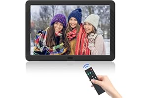 Atatat 8 Inch Digital Photo Frame with High Resolution 1920x1080 16:9 IPS Screen/1080P 720P Video Player/Stereo/MP3/Auto-Rotate/Calendar/Time/Remote Control, Black