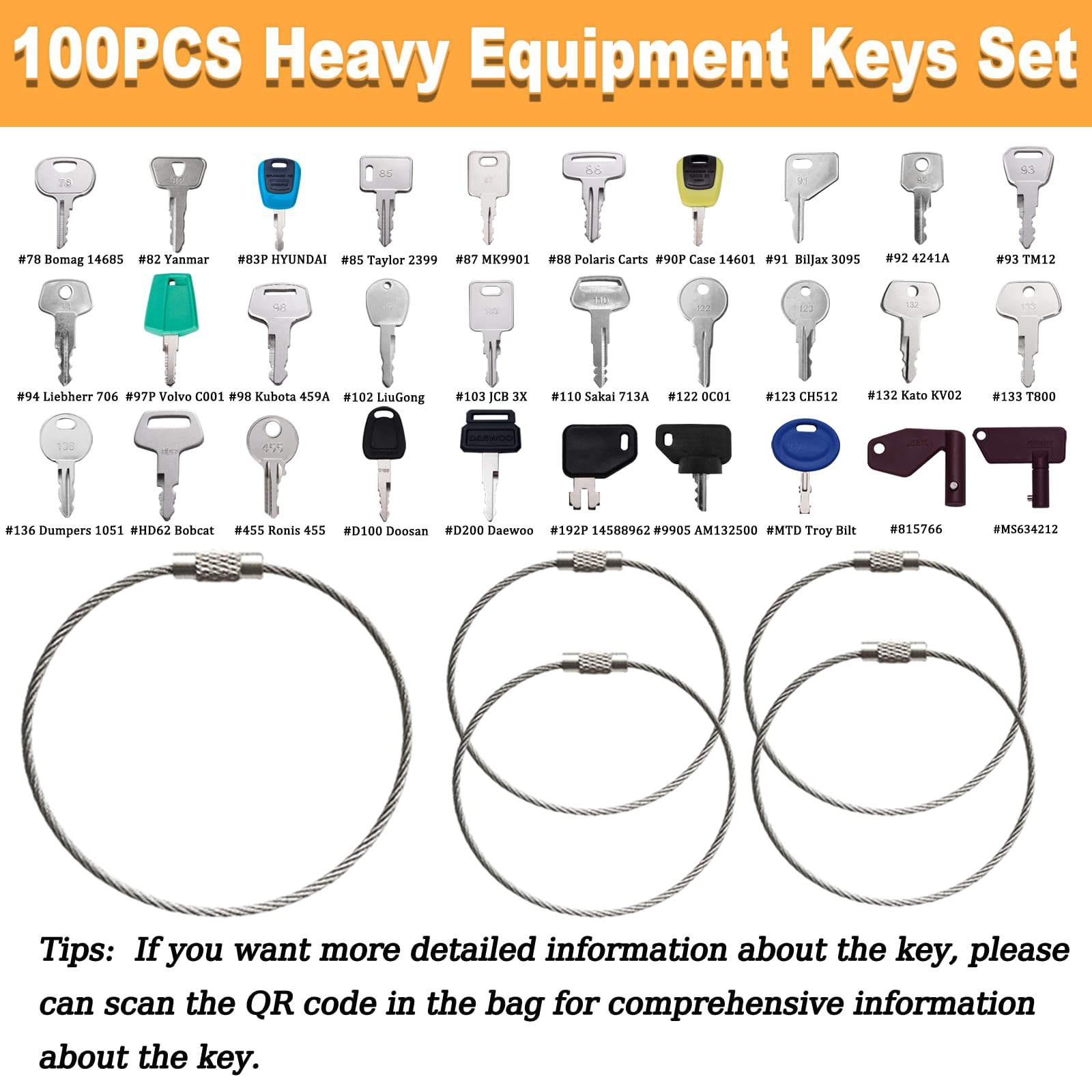 Mua 100 Non-Repeating Full Range Master Equipment Key Set, Original ...
