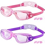 Kids Swim Goggles, 2 Packs Swimming Goggles for Kids Girls Boys and Child