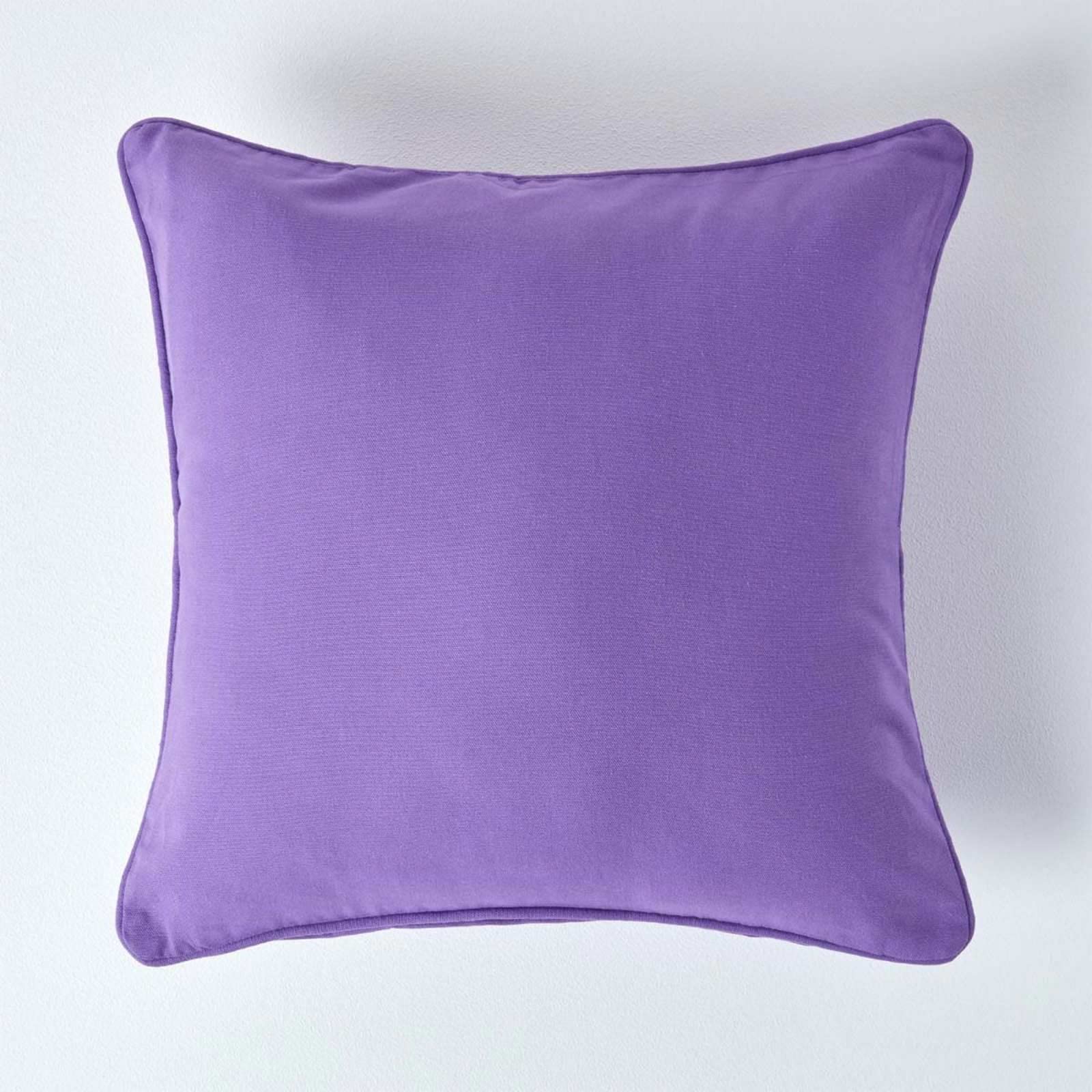 HOMESCAPES - 100% Cotton Plain Purple Large Cushion Cover - 60 x 60 cm Square - 24 x 24 Inches - Deep Purple Damson - Sofa Pillow Cushion Cover - Washable — image 1