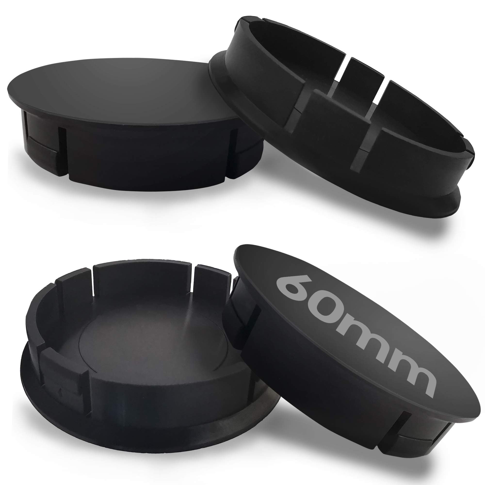 SkinoEu® 4 x 60mm 3D Gel Car Wheel Centre Universal Rims Hub Center Caps Vehicle Auto Tuning Emblem Black C 0