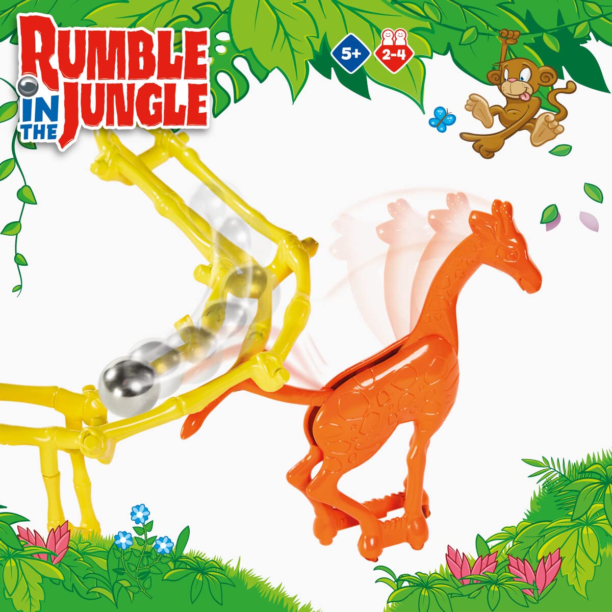 TOMY Rumble in The Jungle — Marble Run Family Board Game for Game Night — Fun Board Games for Kids — Ages 5+, Multicolor