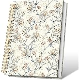 VONTP Vintage Boho Floral Journal Notebooks, Farmhouse Wildflower College Ruled Notebooks for Note Taking, Flower Pretty Journal Journaling, Spiral Notebook 5.5x8.3