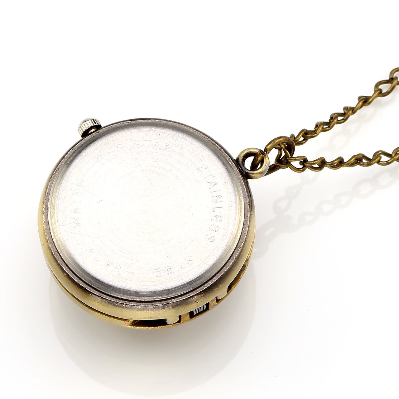 Top Plaza Retro Classic Antique Bronze Fob Pocket Watch Rotatable Hemisphere World Map Vintage Pendant Necklace Analog Quartz Watch With Chain