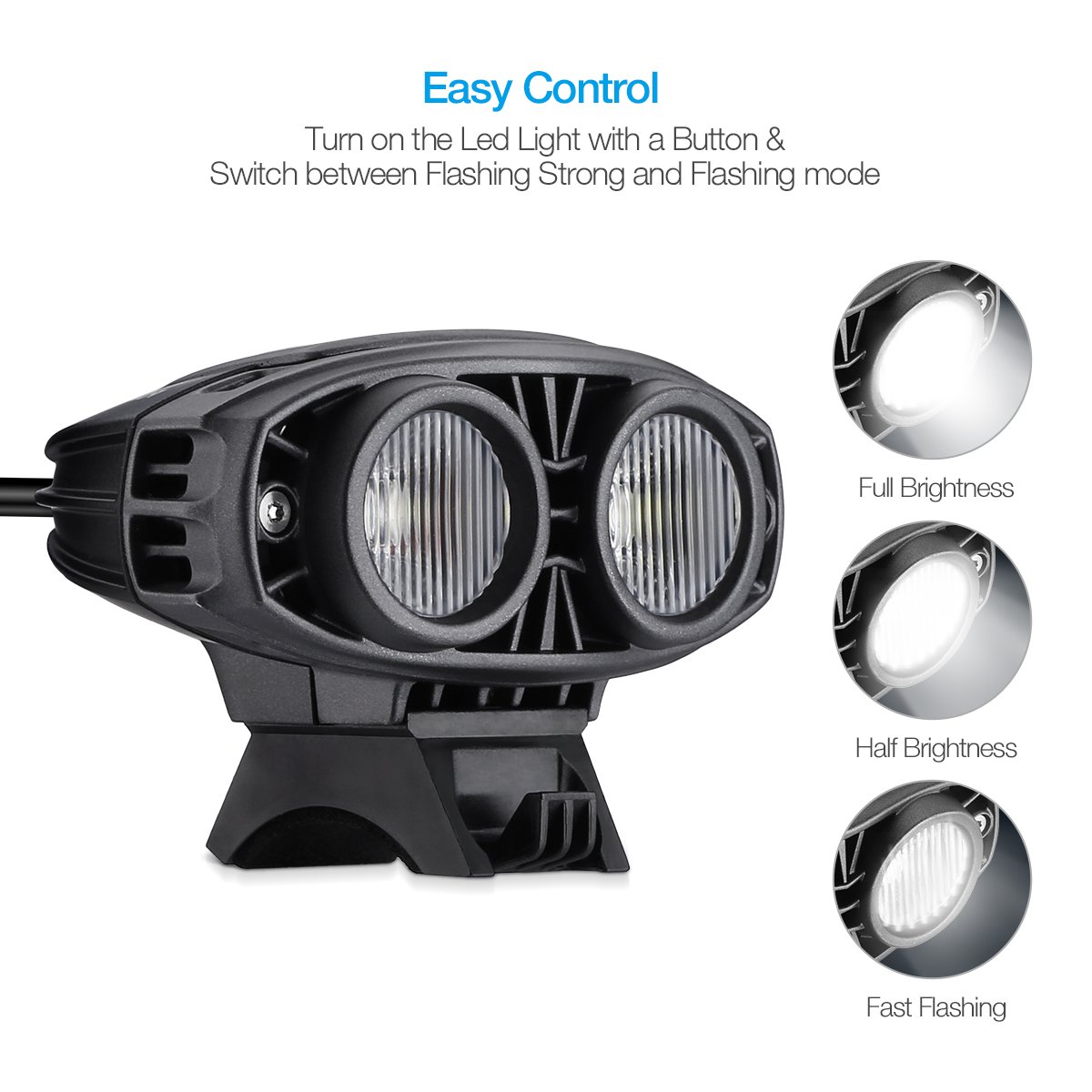 POWERADD Super Bright Headlight Front Bike Light, 12000mAh rechargeable Waterproof 1600K LED Bike Light, 3 Light modes for Bike,Road Bike,Mountain Bike,Light Bike Night Rider