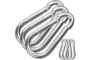 ASELECTED 30Pack 4Inch Spring Snap Hooks, Heavy Duty Zinc-Galvanized Steel Quick Link, 770 Holding Capacity 3/8" Diameter Big Carabiner Clip, M10 Lock Buckle for Outdoor Camping Hiking Swing Shade Sails