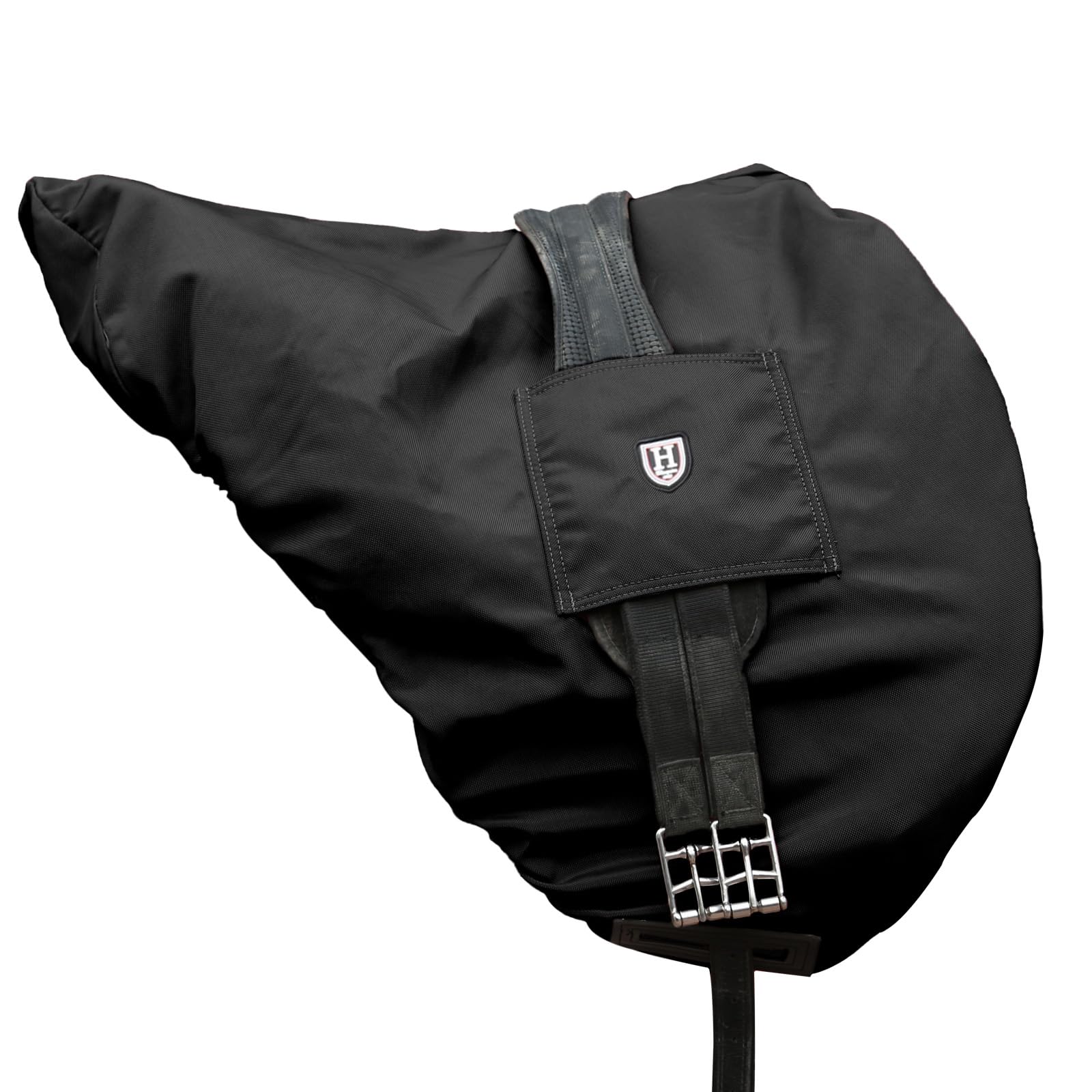 Harrison Howard Premium Waterproof/Breathable Fleece-Lined Long-lasting Outer Damage Protection Saddle Cover for Dressage Mars Black