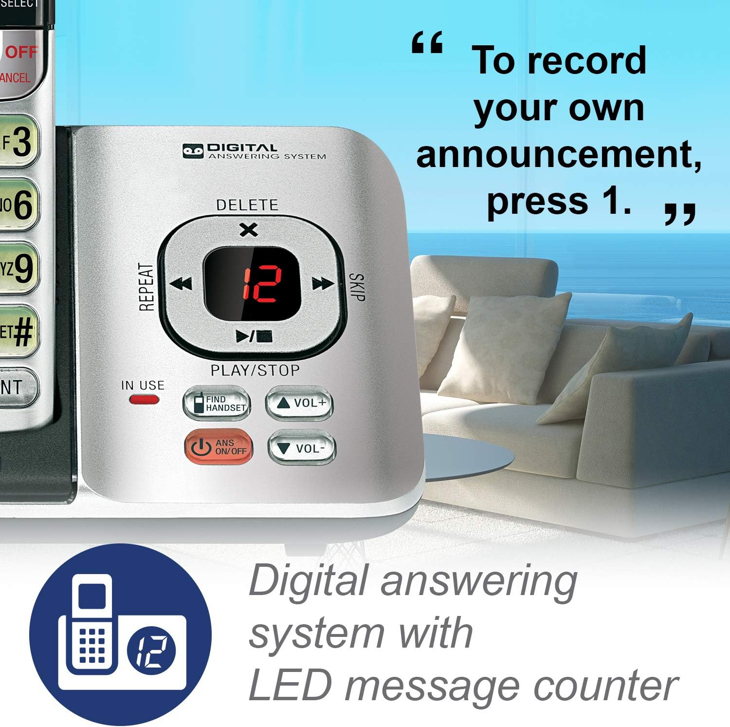 VTech CS6529 DECT 6.0 Phone Answering System with Caller ID/Call Waiting, 1 Cordless Handset, Silver/Black : Electronics