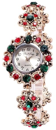 Jewel Studded Analogue Multicolour Dial Women's Bracelet Watch