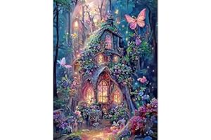 GUMITOON Diamond Painting Kits for Adults 5D for Beginner, DIY Full Drill Diamond Dots Paintings with Diamonds Gem Art and Crafts for Adults Home Wall Decor House 12x16inch